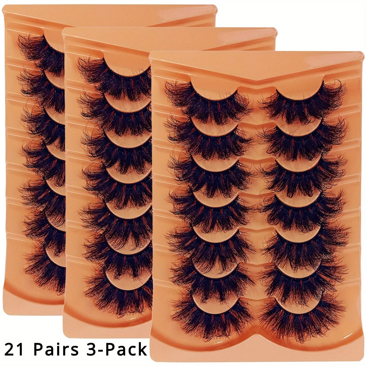 21 Pairs Fluffy Russian 3D Strip Lashes