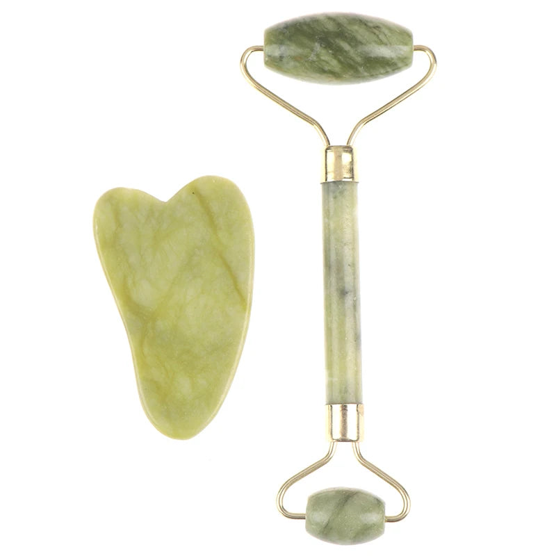 Natural Rose Jade Roller & Gua Sha Set