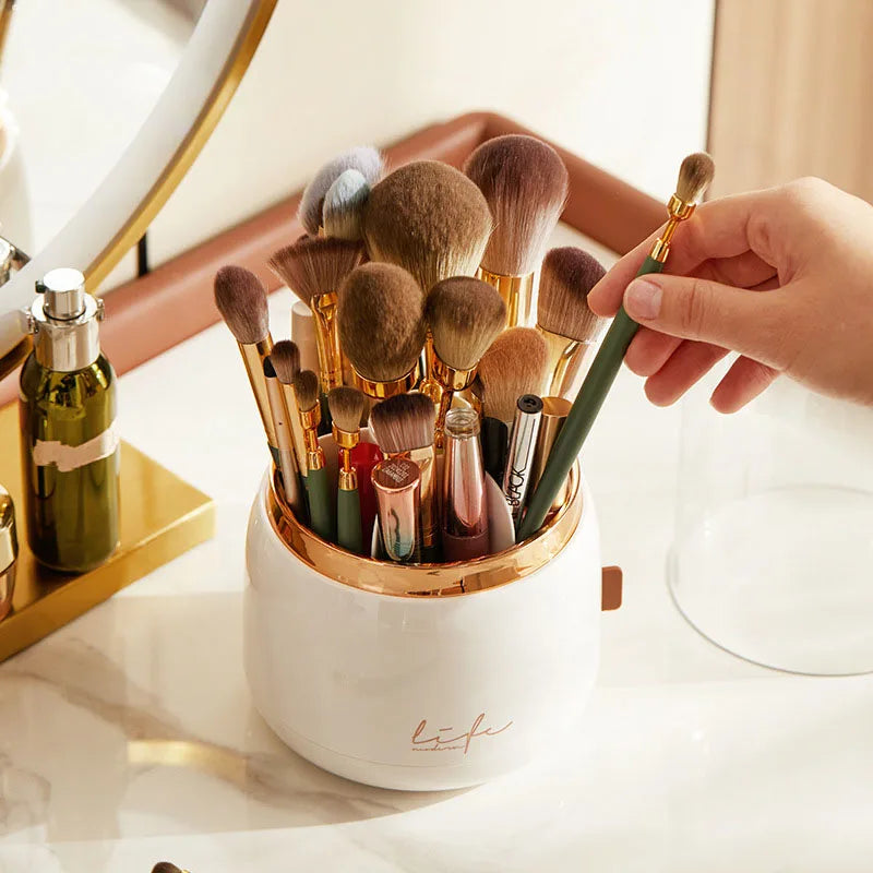 360-Degree Rotating Makeup Brush Holder