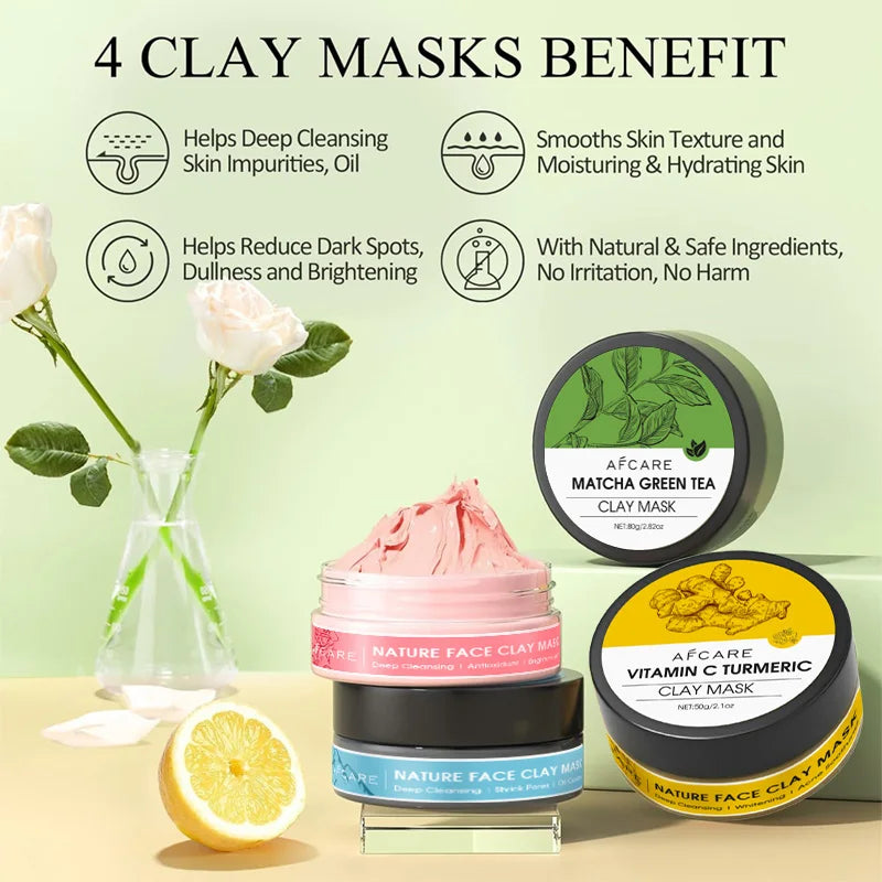 4PCS Clay Facial Mask Set