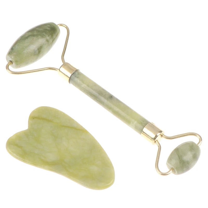 Natural Rose Jade Roller & Gua Sha Set