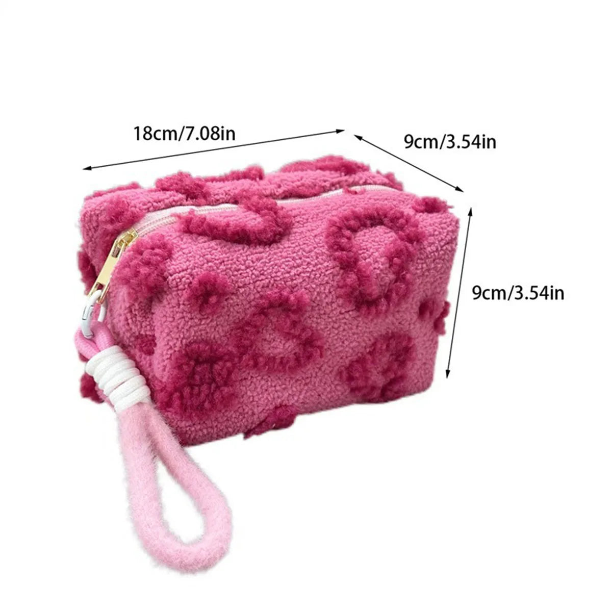 Plush Makeup Bag with Handle