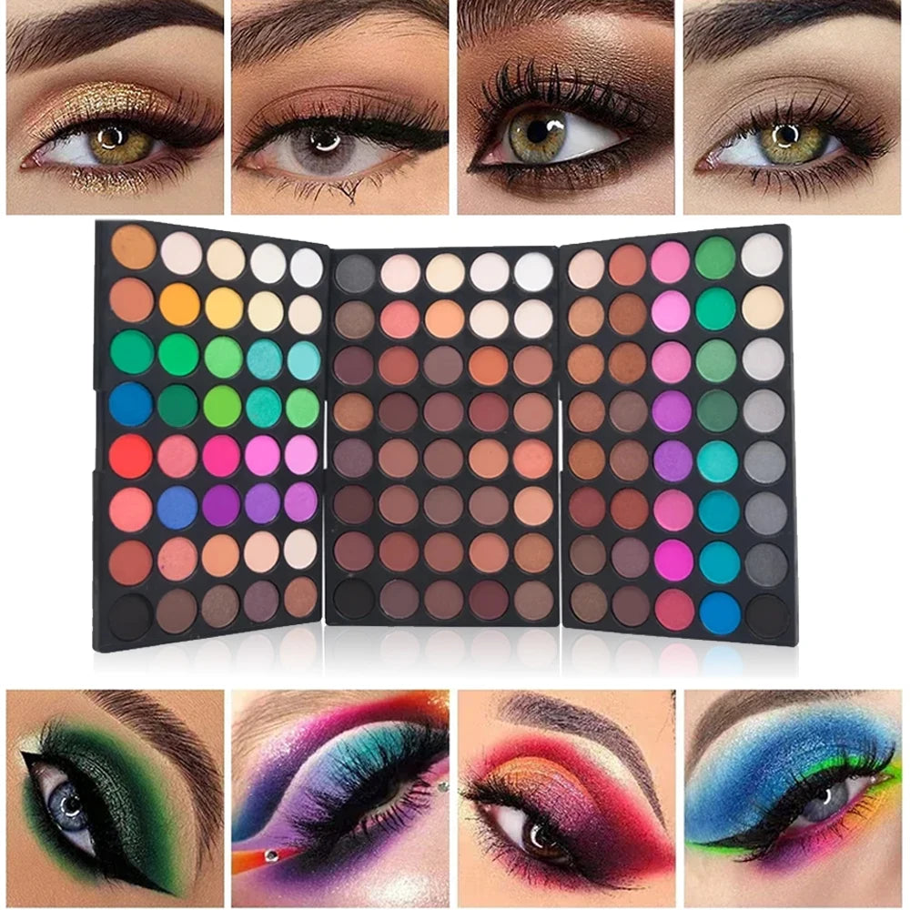 120 Color Waterproof Eyeshadow Palette – Matte & Glitter