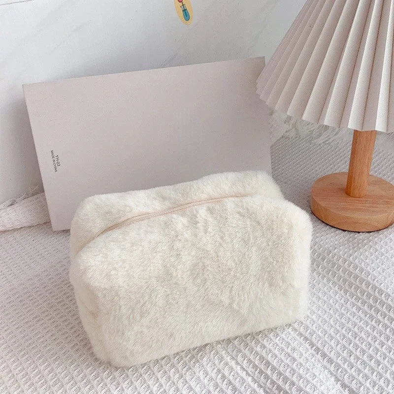 Soft Plush Travel Makeup Bag – Zipper Case