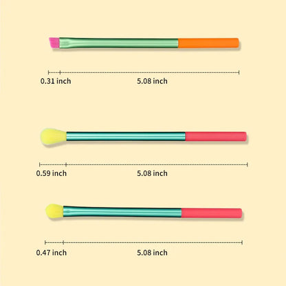 15-Piece Colorful Makeup Brush Set