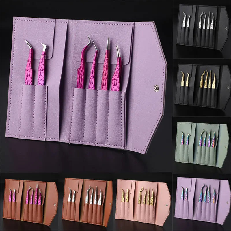Eyelash extension tweezer 6pc set anti static anti magnetic beauty tools