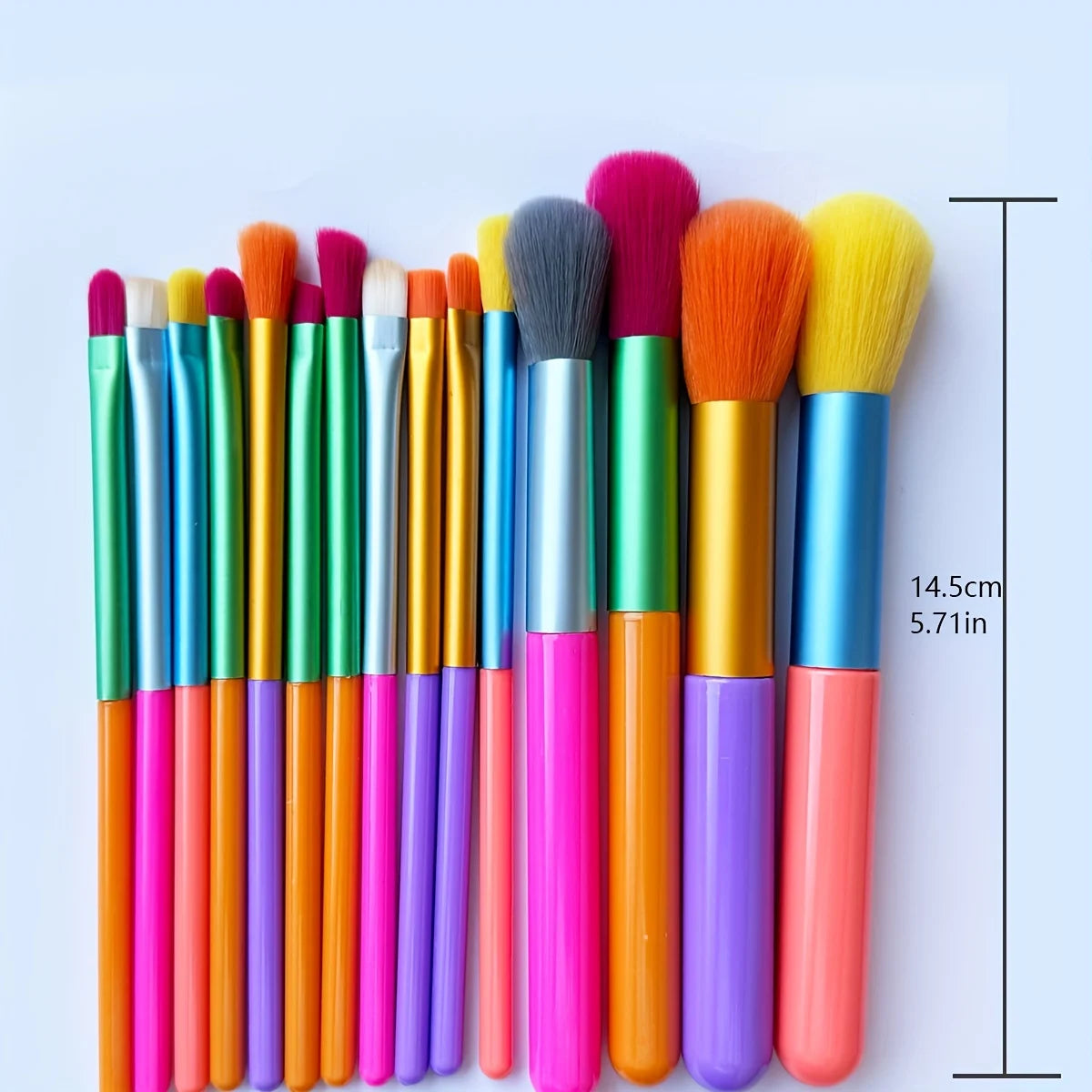 15-Piece Colorful Makeup Brush Set