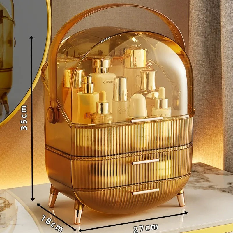 Large Dustproof Makeup Organizer with Drawers