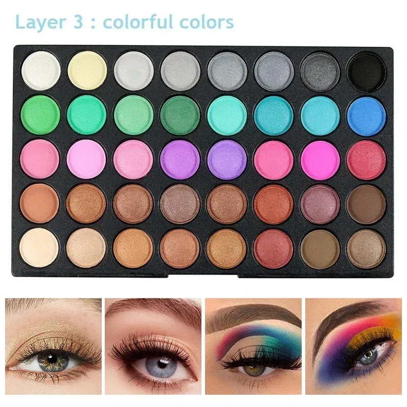 120 Color Waterproof Eyeshadow Palette – Matte & Glitter