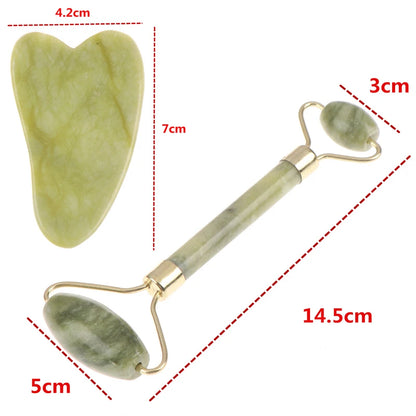 Natural Rose Jade Roller & Gua Sha Set