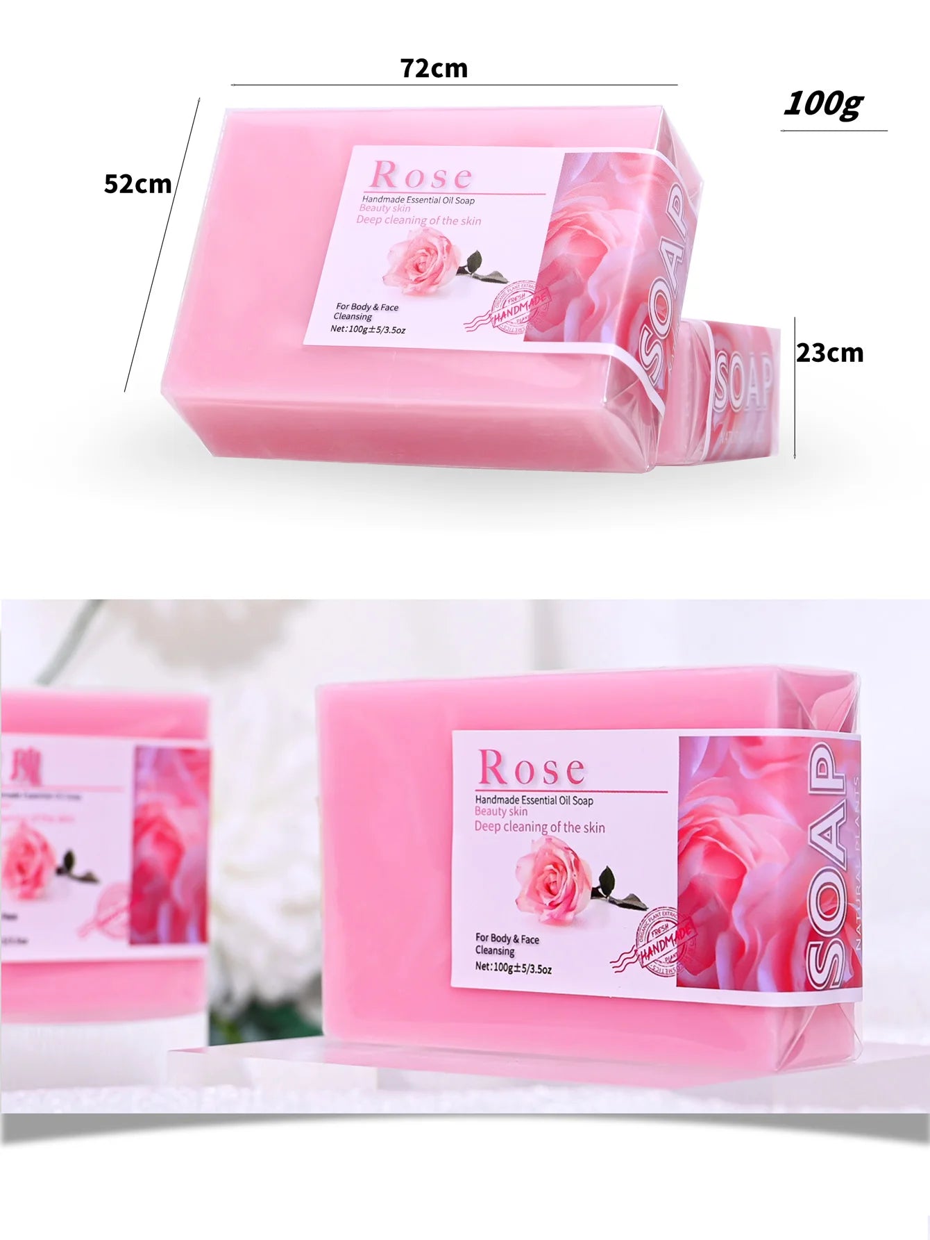 100g rose glycerin soap bar for whitening deep cleansing skin
