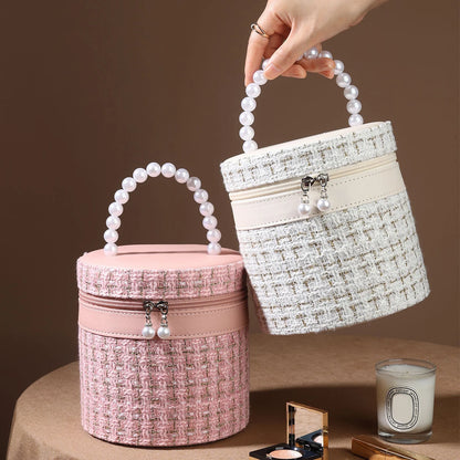 Round High-Capacity Makeup Bag