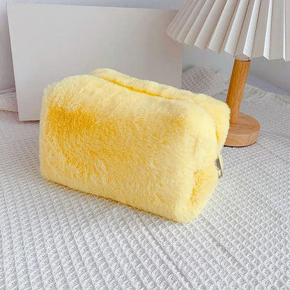 Soft Plush Travel Makeup Bag – Zipper Case