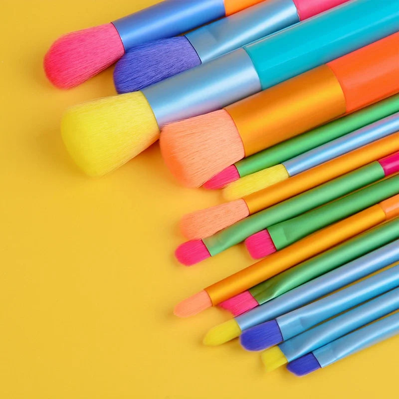 15-Piece Colorful Makeup Brush Set