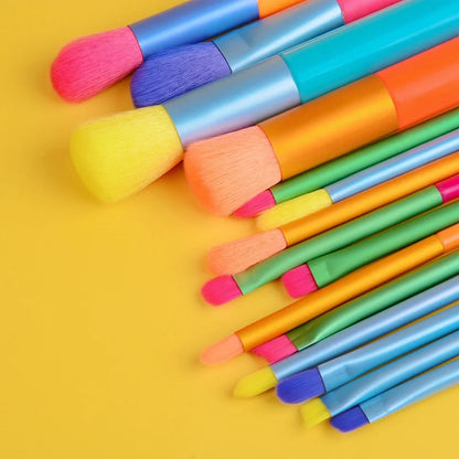 15-Piece Colorful Makeup Brush Set