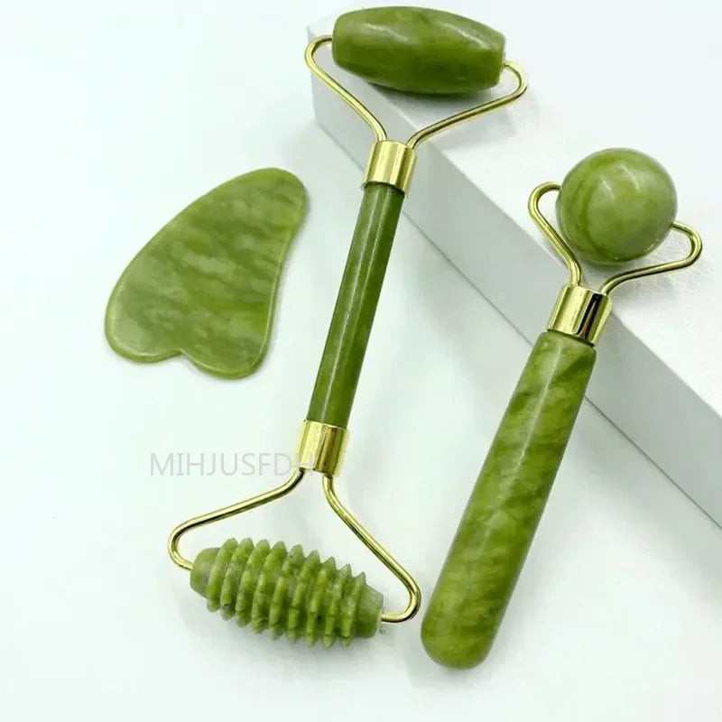 Natural Jade Roller & Gua Sha Massager – Double-End