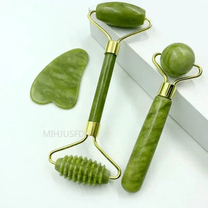 Natural Jade Roller & Gua Sha Massager – Double-End