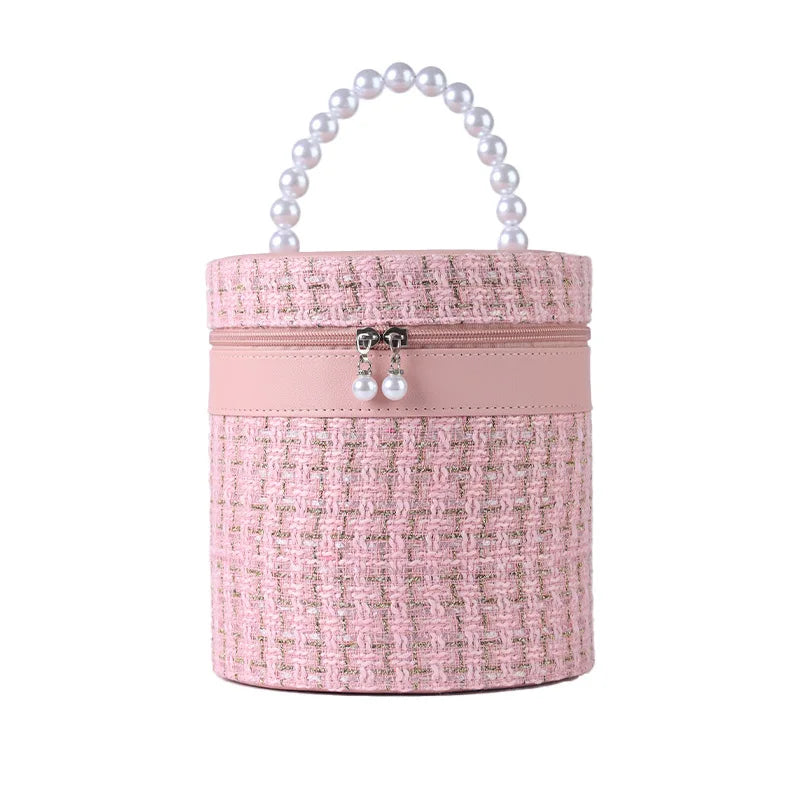 Round High-Capacity Makeup Bag