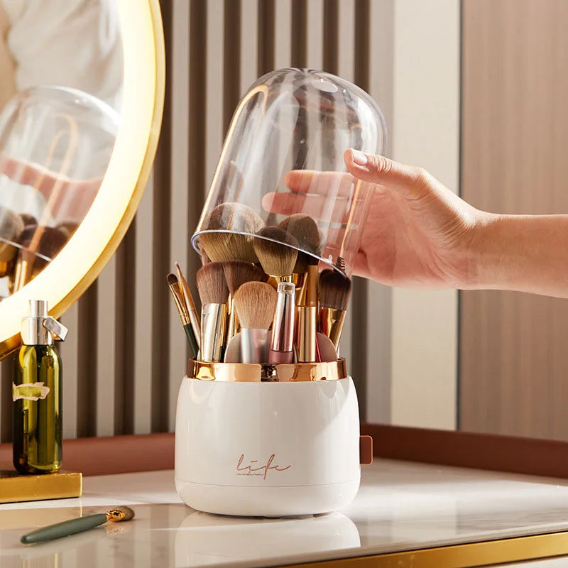 360-Degree Rotating Makeup Brush Holder