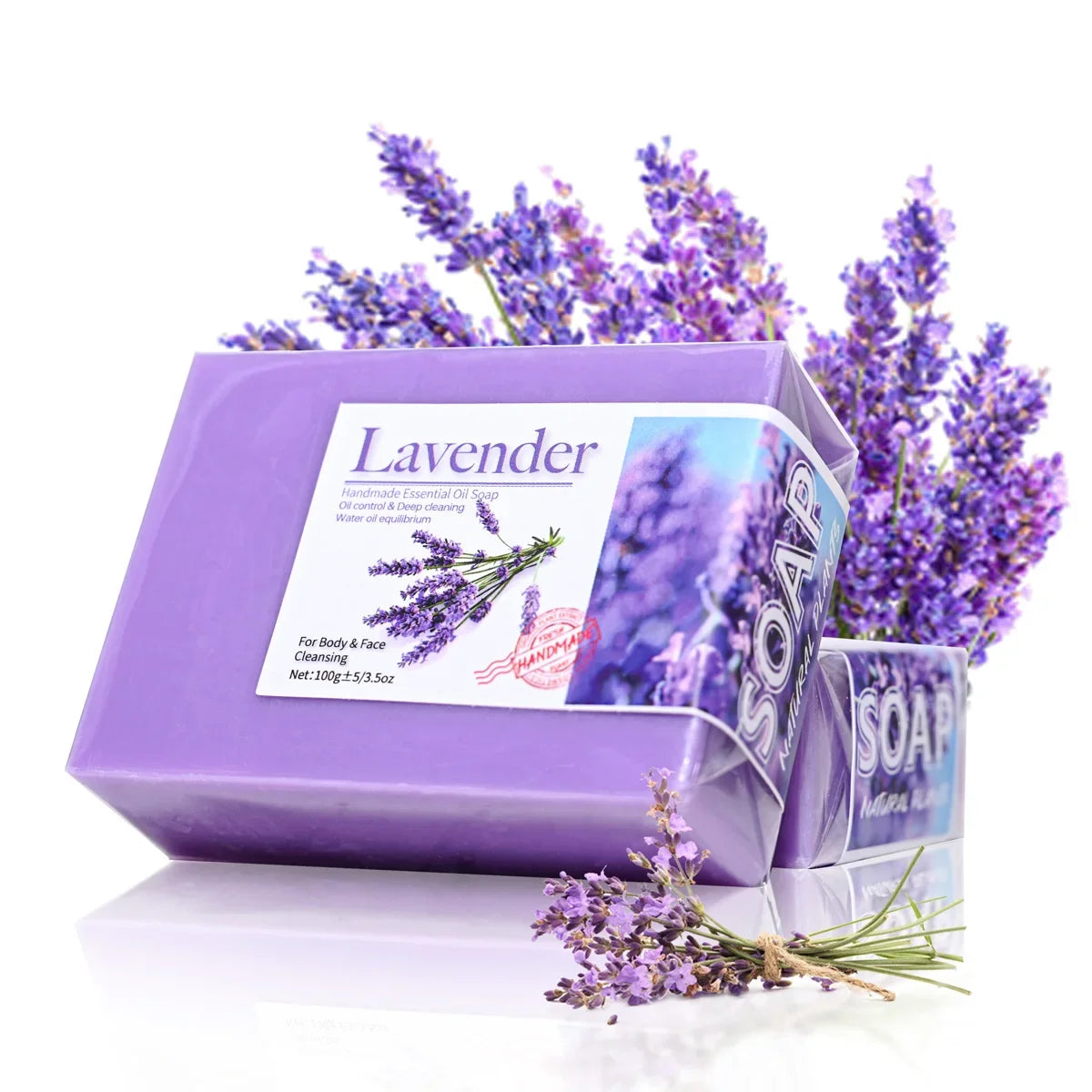 Natural organic lavender essential oil handmade soap bar for cleansing