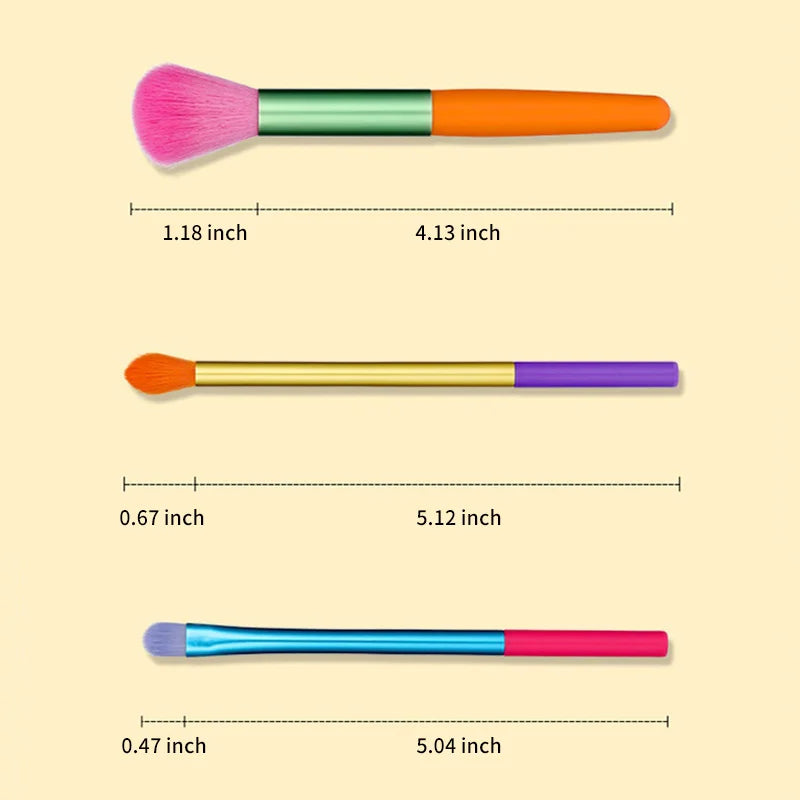 15-Piece Colorful Makeup Brush Set