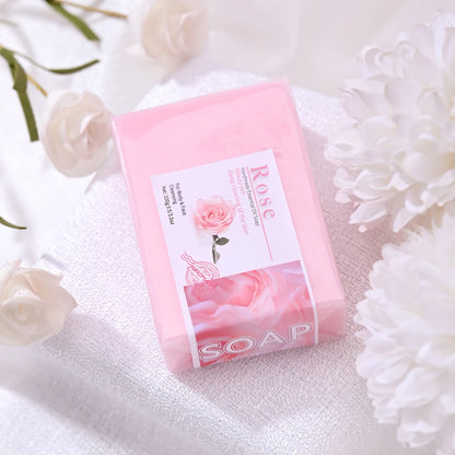 Rose oil soap bar with lavender handmade glycerin skincare product front