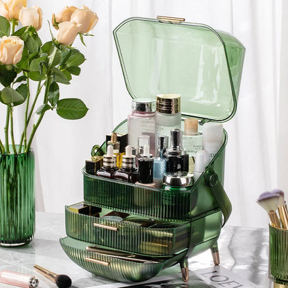 Large Dustproof Makeup Organizer with Drawers