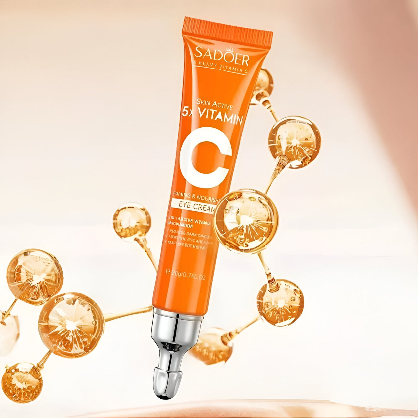 Vitamin C brightening eye cream for dark circles puffiness firming