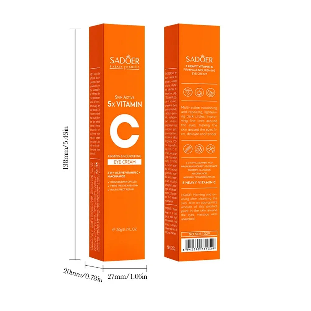 SADOER Vitamin C eye cream side view premium skincare product image