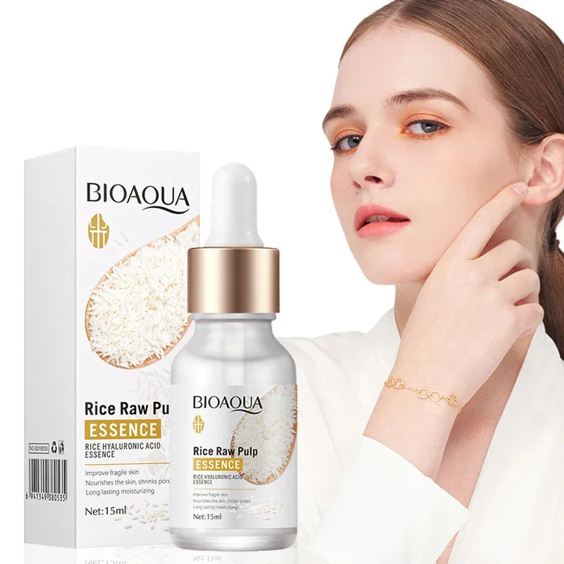 BIOAQUA rice essence hyaluronic acid face essence brightening serum bottle