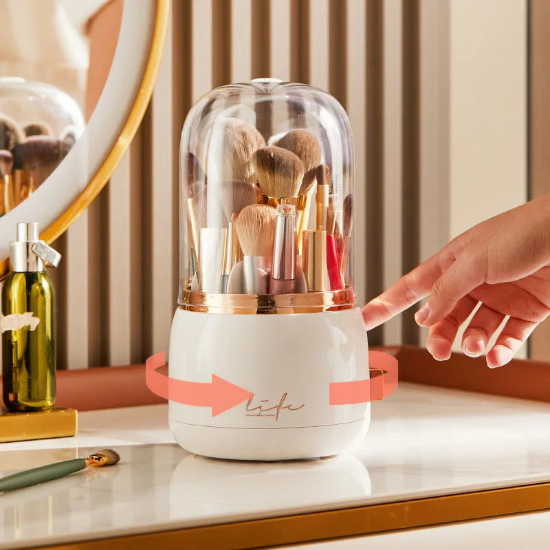 360-Degree Rotating Makeup Brush Holder
