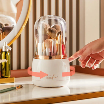 360-Degree Rotating Makeup Brush Holder