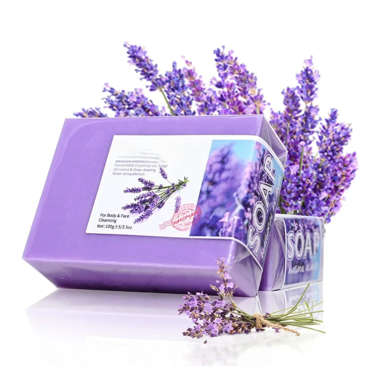 Natural handmade lavender soap for skin cleansing and refreshing