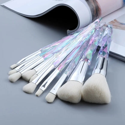 Crystal textured brush set product packaging premium cosmetic