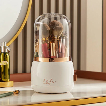 360-Degree Rotating Makeup Brush Holder