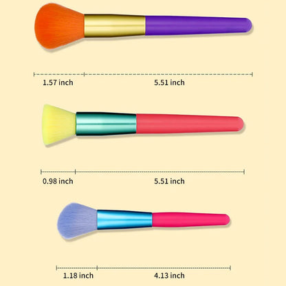 15-Piece Colorful Makeup Brush Set