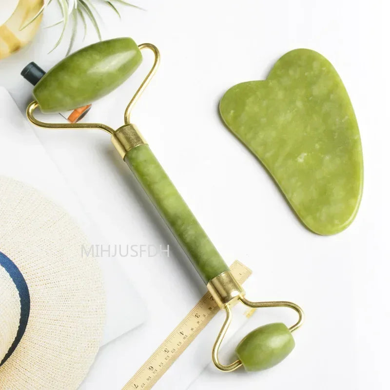 Natural Jade Roller & Gua Sha Massager – Double-End