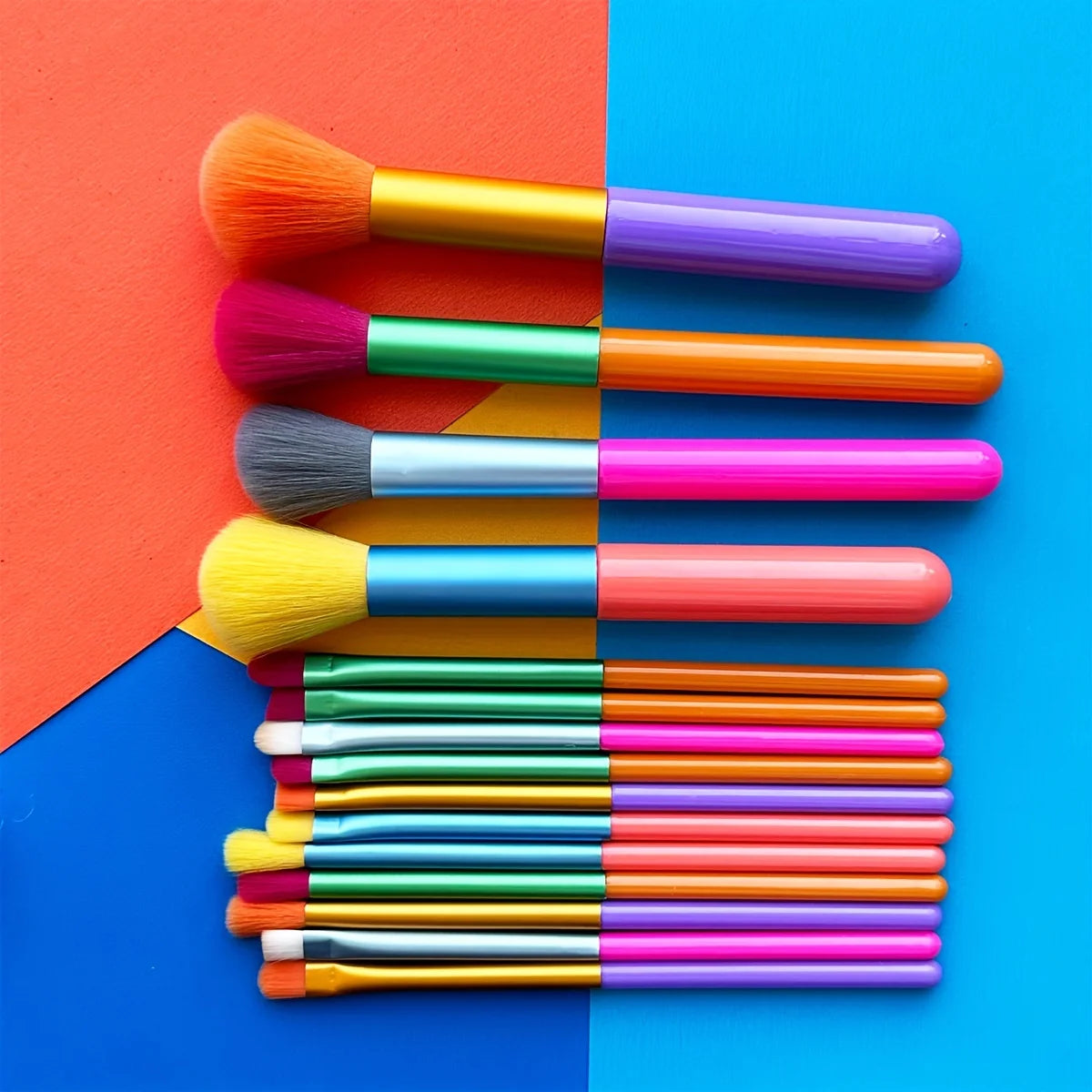 15-Piece Colorful Makeup Brush Set