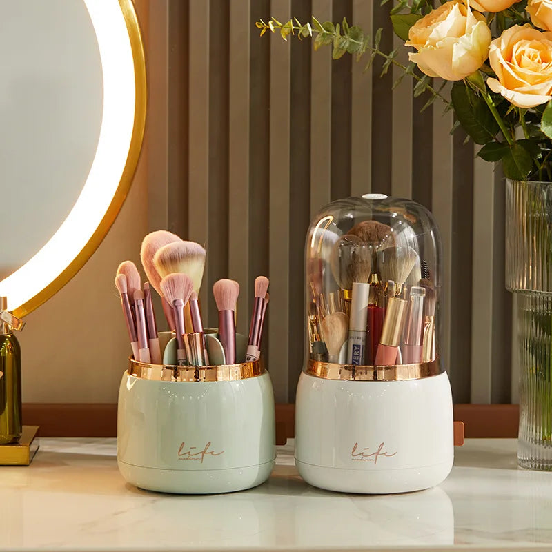 360-Degree Rotating Makeup Brush Holder