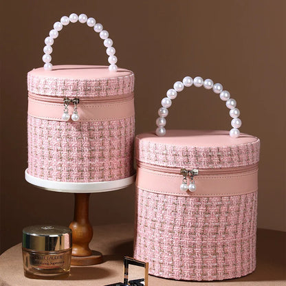 Round High-Capacity Makeup Bag