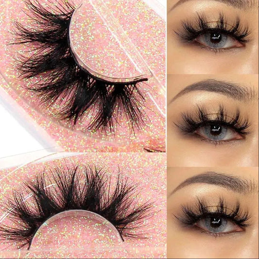 FOXESJI mink eyelashes soft feathery full strip lashes pair close up